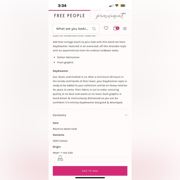 NWT FREE PEOPLE X DAYDREAMER Fleetwood Mac Butterflies Reverse Tee Stormy Green - Picture 8 of 12